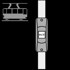 tram stop button / streetcar stop button